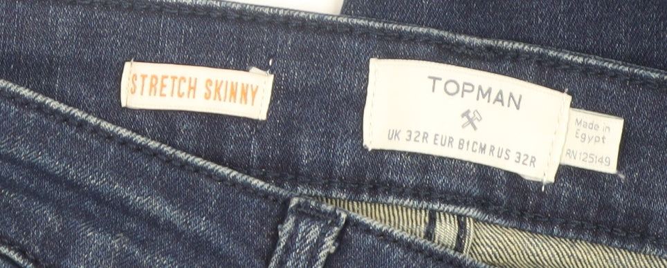Mens UK Size M Topman Slim Fit Skinny Blue Jeans