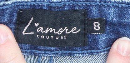Womens UK Size 8 L'amore Couture Slim Fit Skinny Blue Jeans
