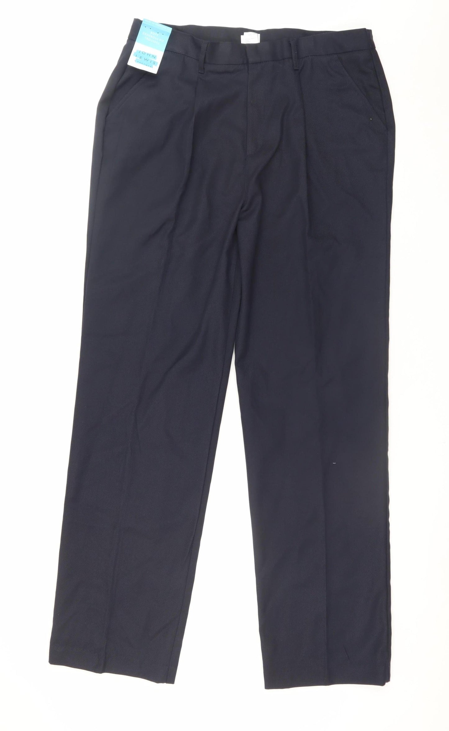 John Lewis Boys Black Regular Fit School Chino Trousers 34 in Waist