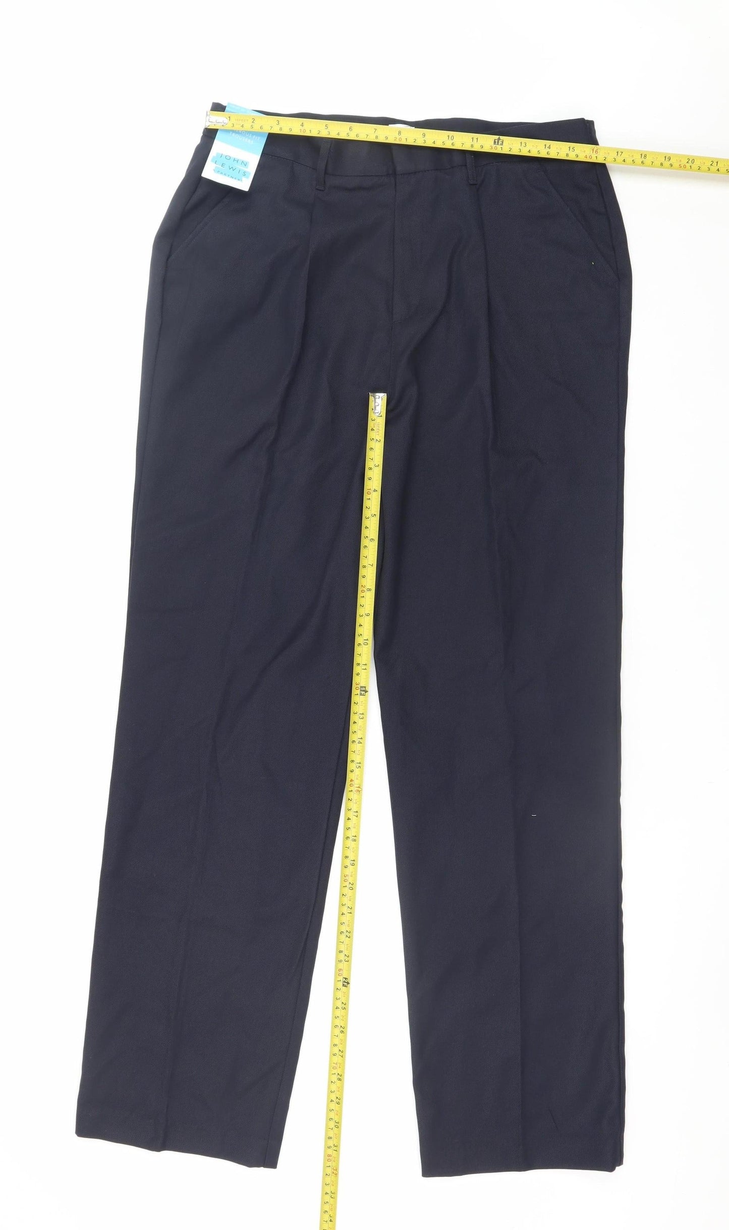 John Lewis Boys Black Regular Fit School Chino Trousers 34 in Waist