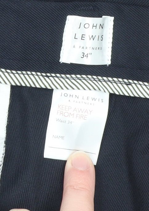 John Lewis Boys Black Regular Fit School Chino Trousers 34 in Waist