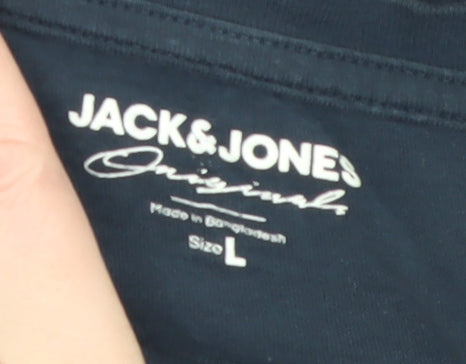 Mens UK Size L JACK & JONES Blue  T-Shirt