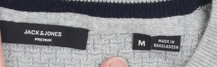 Mens UK Size M JACK & JONES Grey Pullover Jumper