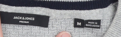 Mens UK Size M JACK & JONES Grey Pullover Jumper