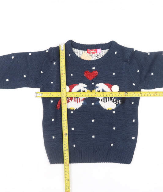 Girls UK Size 5-6 Years Lily & Dan Blue Pullover Jumper