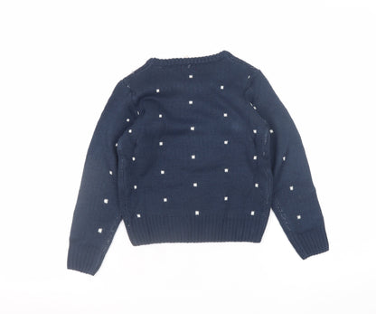 Girls UK Size 5-6 Years Lily & Dan Blue Pullover Jumper