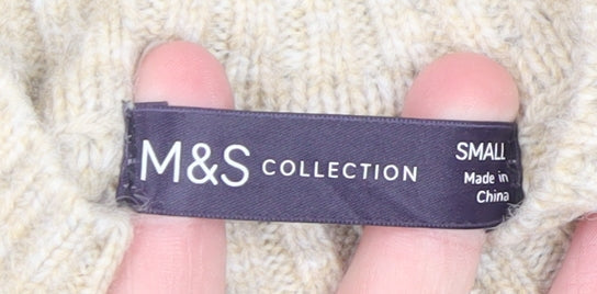Womens UK Size S Marks and Spencer Beige Pullover Jumper