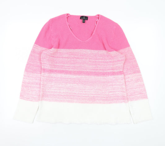Womens UK Size 2 Marble Multicoloured Pullover Jumper