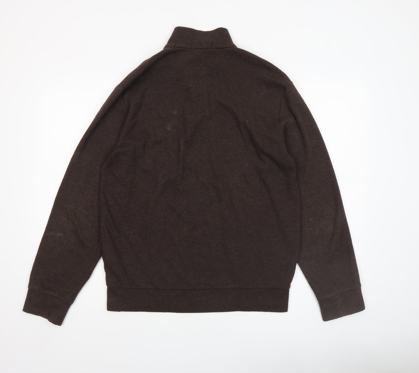 Mens UK Size S Polo Ralph Lauren Brown 1/2 Zip Sweatshirt