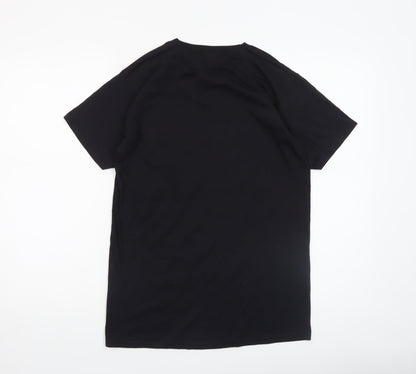 Mens UK Size S Fruit of the Loom Black  T-Shirt