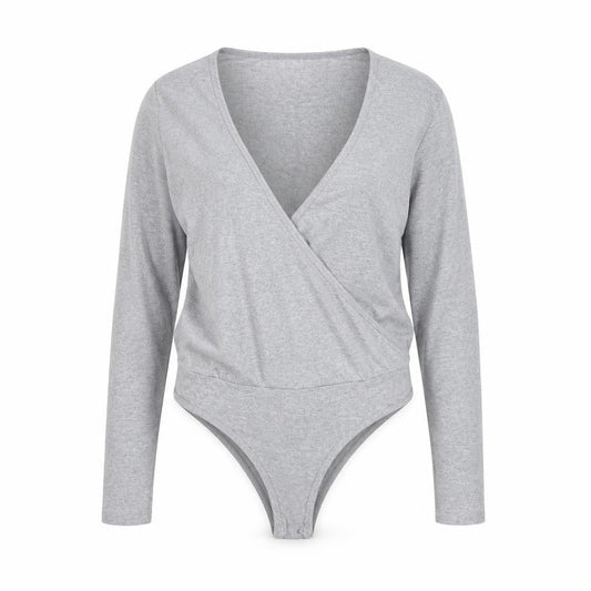 Womens UK Size 10 Boohoo One-Piece Grey Bodysuit