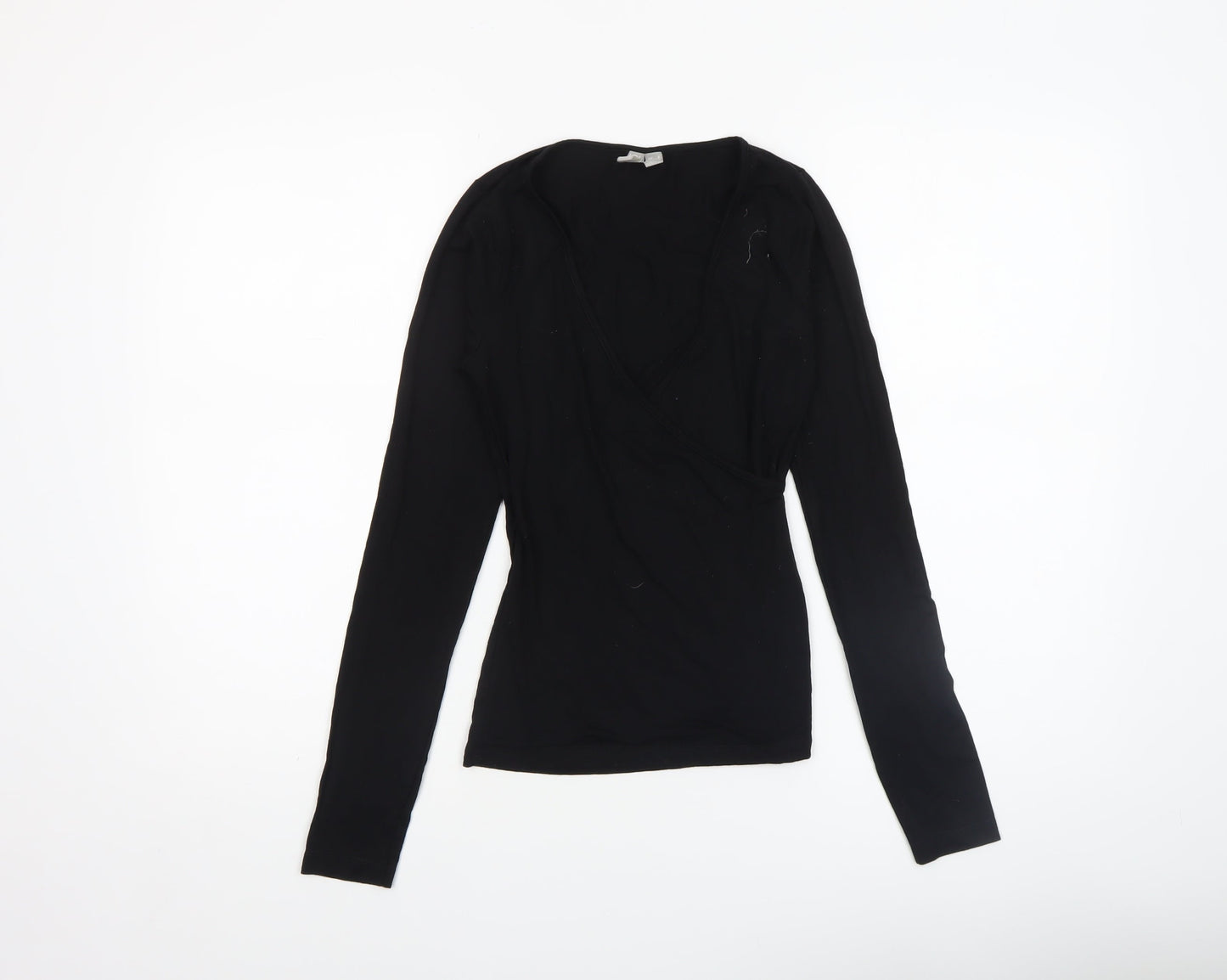 Womens UK Size 4 ASOS Black Wrap Blouse
