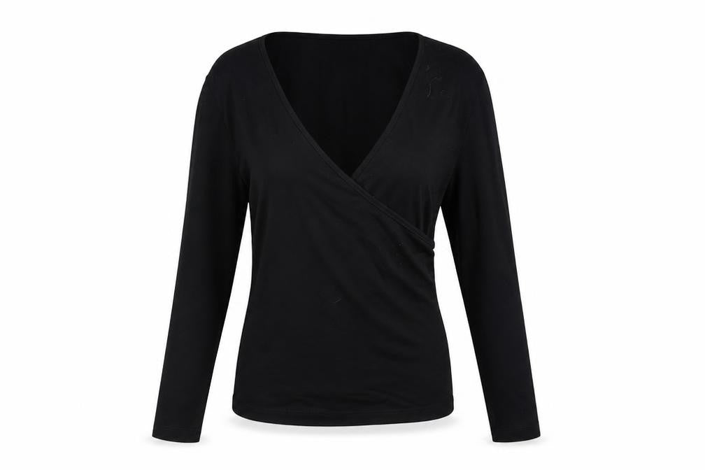Womens UK Size 4 ASOS Black Wrap Blouse