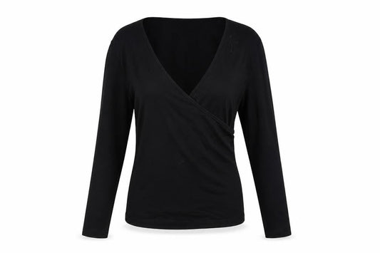 Womens UK Size 4 ASOS Black Wrap Blouse