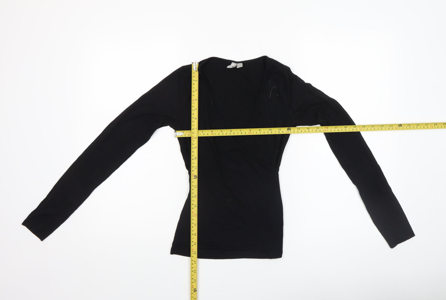 Womens UK Size 4 ASOS Black Wrap Blouse