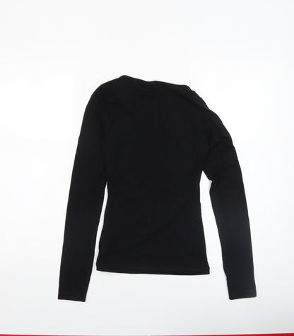 Womens UK Size 4 ASOS Black Wrap Blouse
