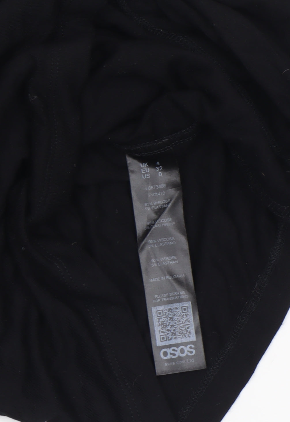 Womens UK Size 4 ASOS Black Wrap Blouse