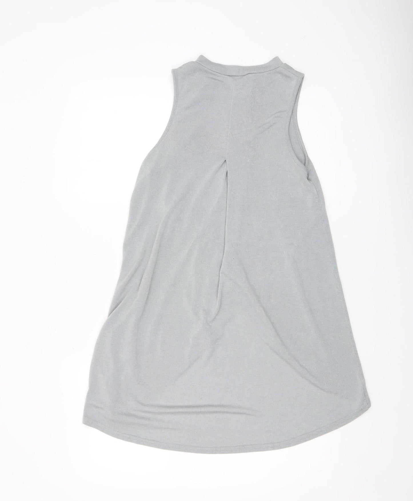 Womens UK Size 10 River Island Grey Wrap Tank