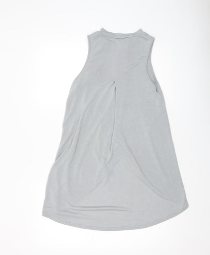 Womens UK Size 10 River Island Grey Wrap Tank