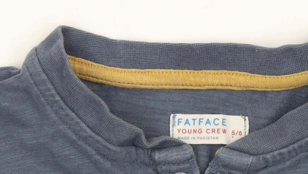 Boys UK Size 5-6 Years FatFace Blue Basic T-Shirt