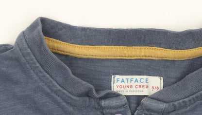 Boys UK Size 5-6 Years FatFace Blue Basic T-Shirt