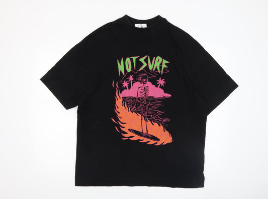 Mens UK Size XS COLLUSION Black  T-Shirt