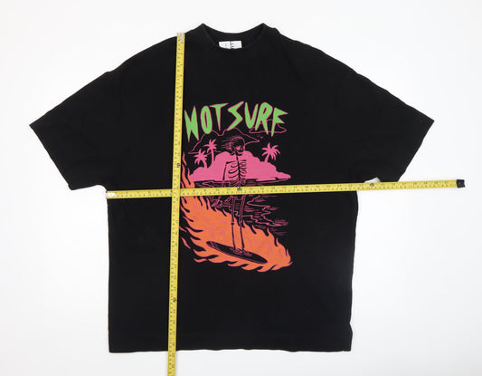 Mens UK Size XS COLLUSION Black  T-Shirt