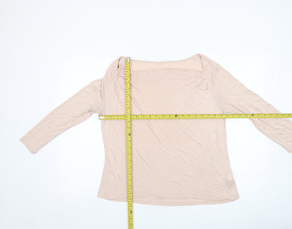 Womens UK Size M Hobbs Beige Basic Blouse