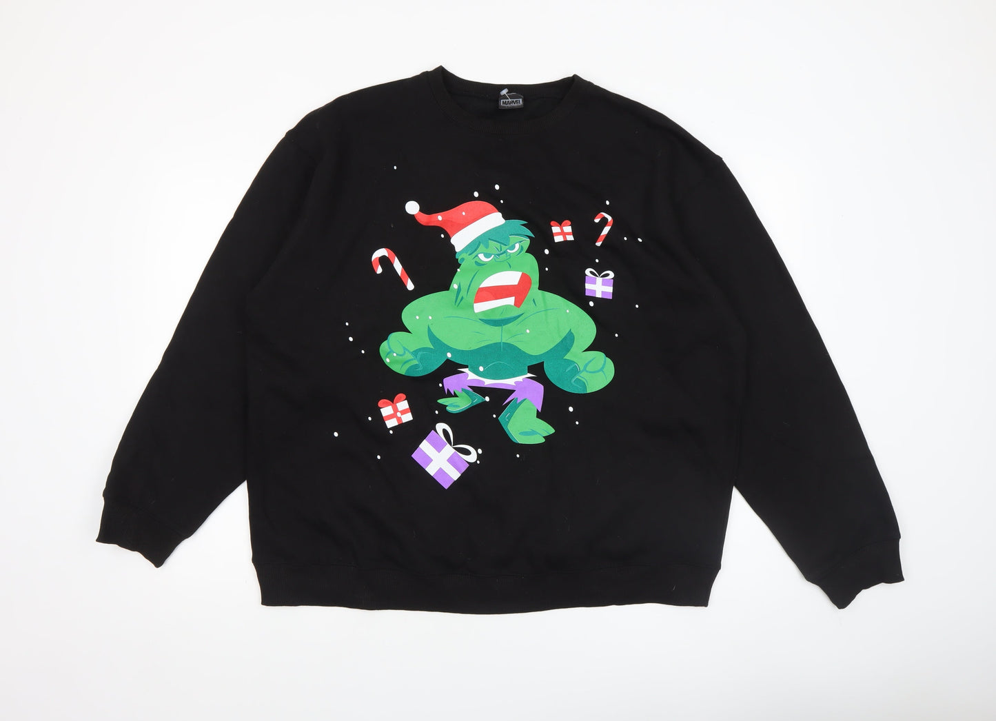 Mens UK Size L Marvel Black Pullover Sweatshirt