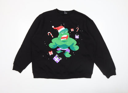 Mens UK Size L Marvel Black Pullover Sweatshirt