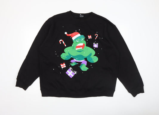 Mens UK Size L Marvel Black Pullover Sweatshirt