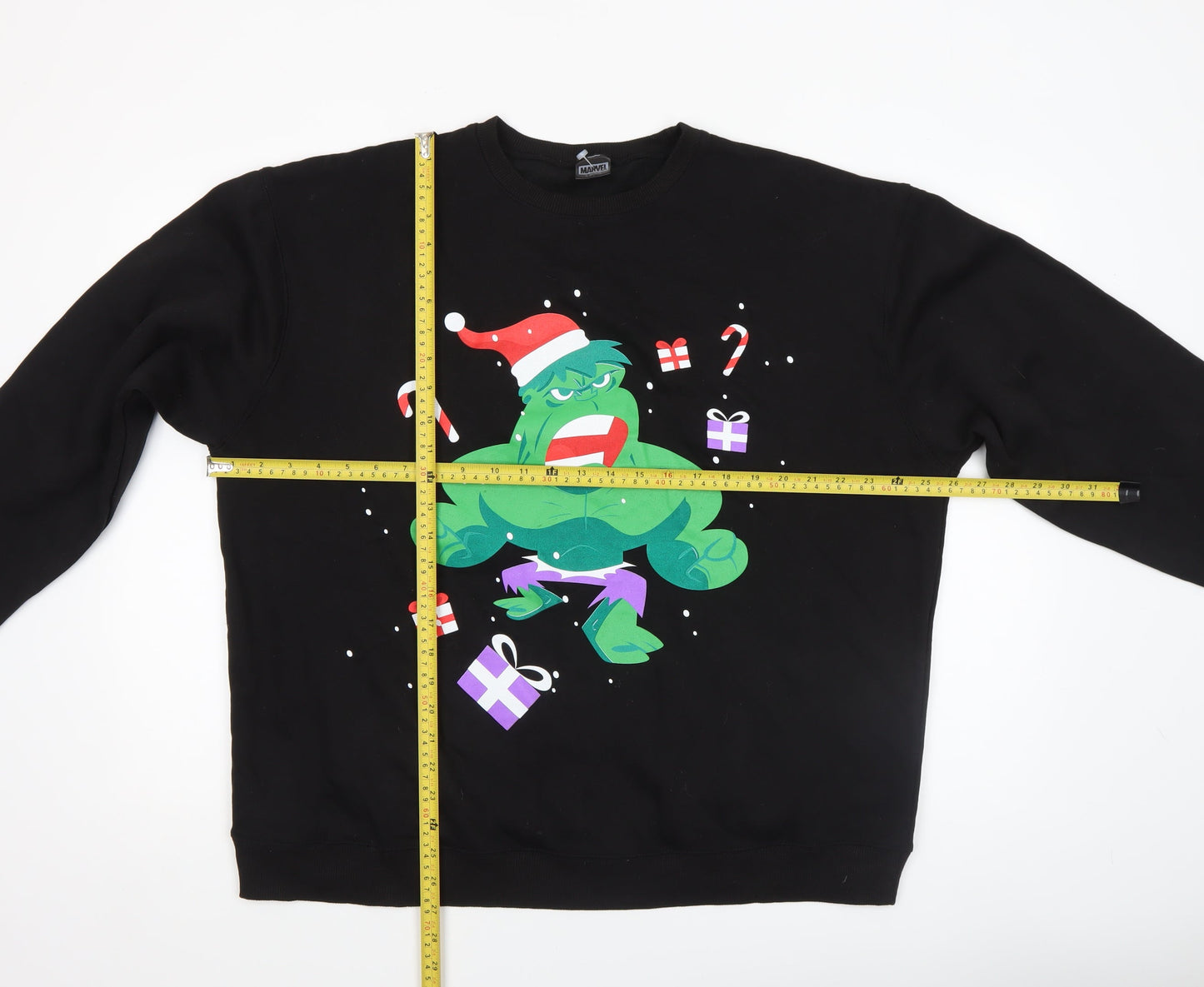 Mens UK Size L Marvel Black Pullover Sweatshirt