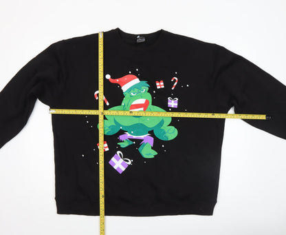 Mens UK Size L Marvel Black Pullover Sweatshirt