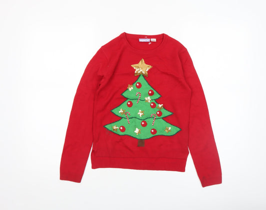 Girls UK Size 8-10 Years Pepperts Red Pullover Jumper