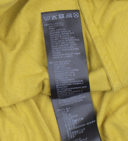 Reiss Women’s Yellow V-Neck Long Sleeve Tunic Blouse Size M