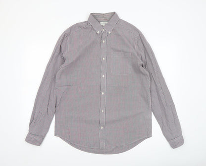 Next Men's Multicoloured Check Cotton Button-Up Shirt Size M