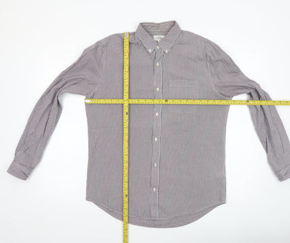 Next Men's Multicoloured Check Cotton Button-Up Shirt Size M