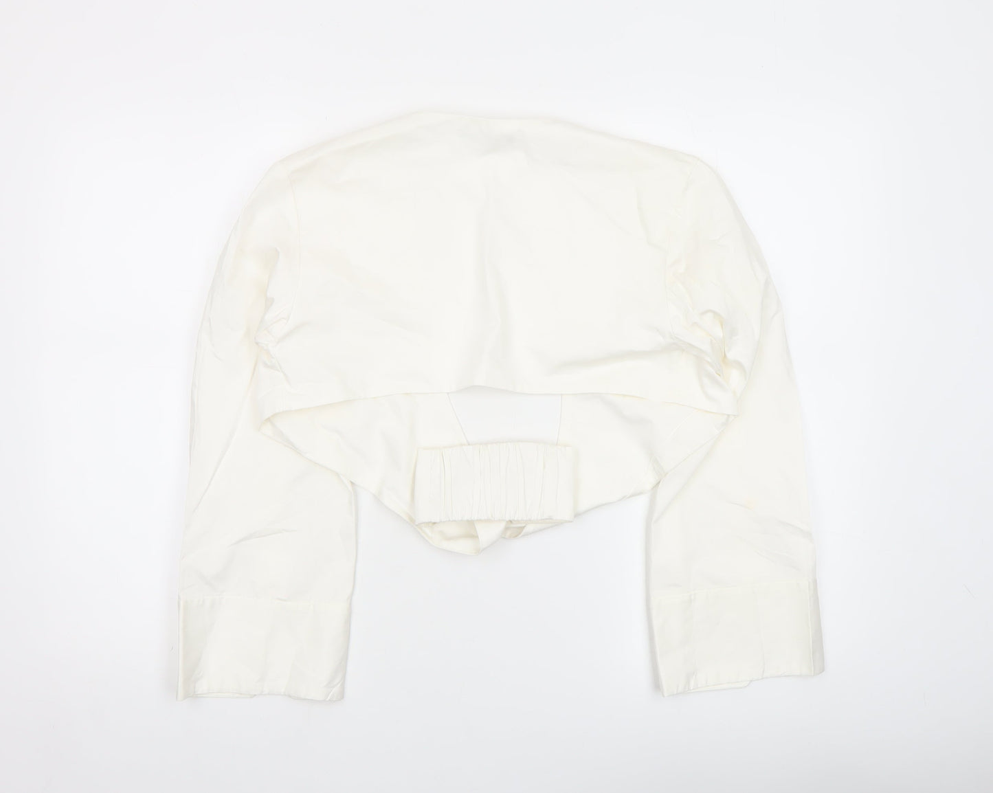 Womens UK Size 8 Zara Ivory Cropped Blouse