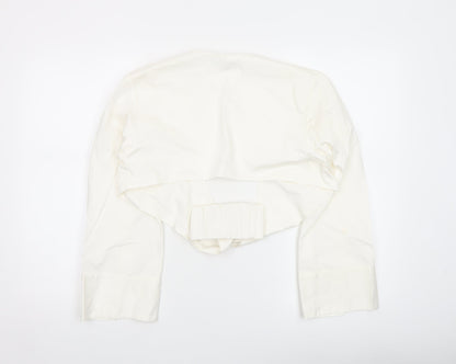 Womens UK Size 8 Zara Ivory Cropped Blouse