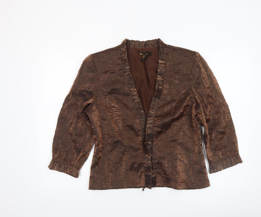 Womens UK Size 12 Oblique Petites Brown Suit Jacket