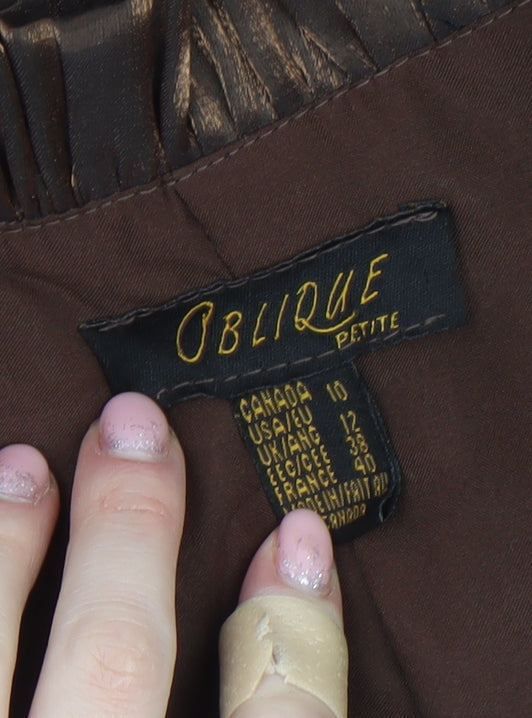 Womens UK Size 12 Oblique Petites Brown Suit Jacket