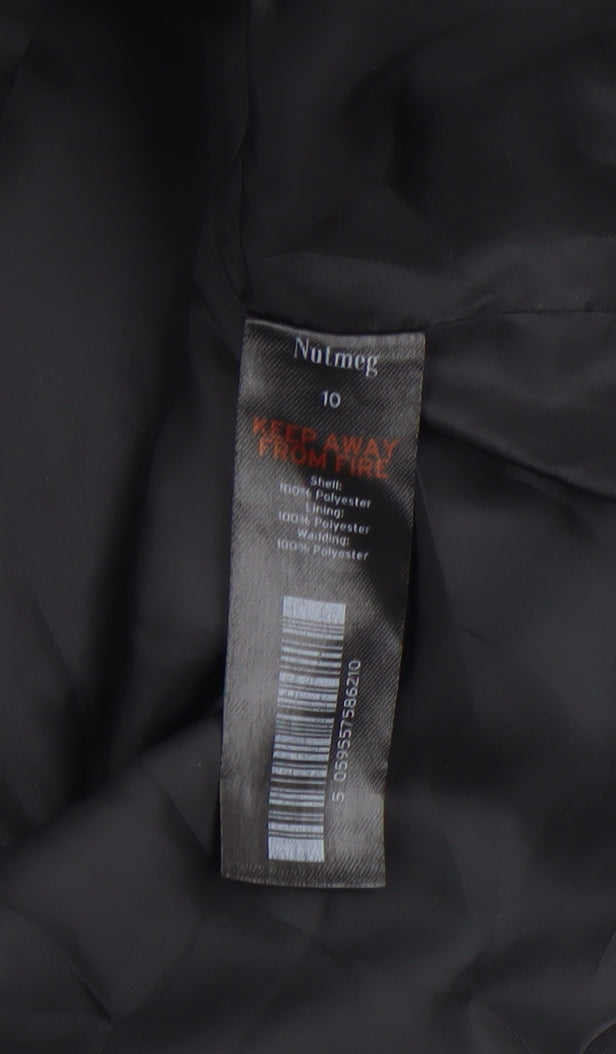 Nutmeg Womens Black Quilted Puffer Jacket Size 10