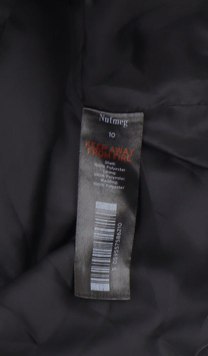 Nutmeg Womens Black Quilted Puffer Jacket Size 10