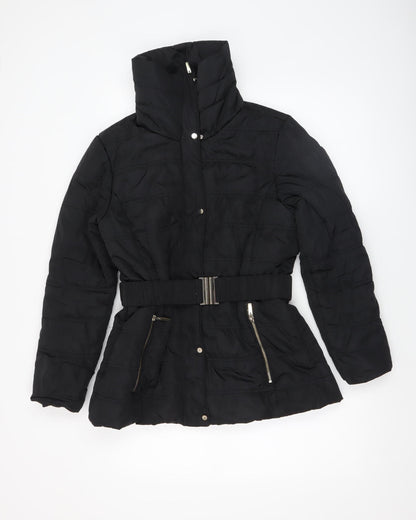 Womens UK Size 12 Dorothy Perkins Black Puffer Jacket