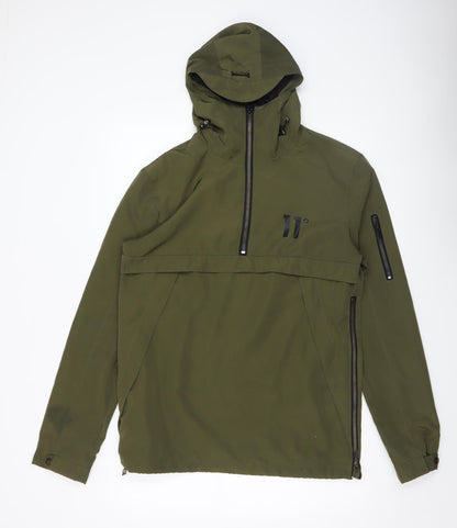 Mens UK Size M 11 degrees Green Anorak Coat