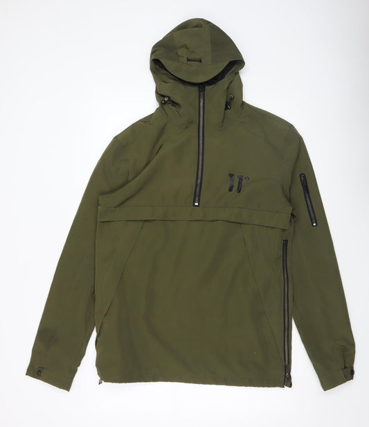 Mens UK Size M 11 degrees Green Anorak Coat