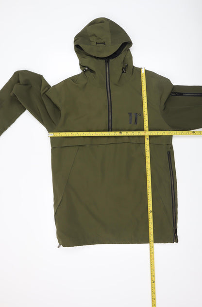 Mens UK Size M 11 degrees Green Anorak Coat