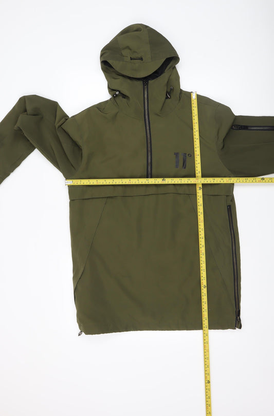 Mens UK Size M 11 degrees Green Anorak Coat