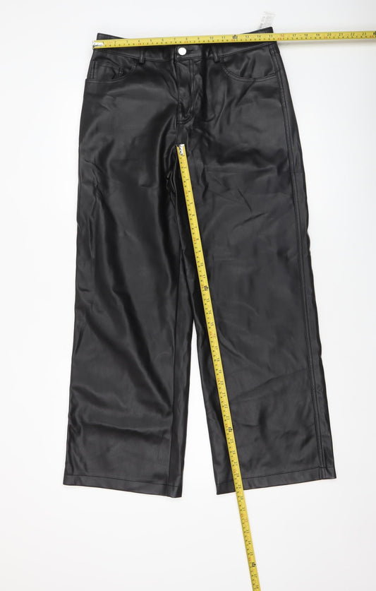 Womens UK Size 12 Stradivarius Regular Fit Casual Party/Cocktail Black Trousers