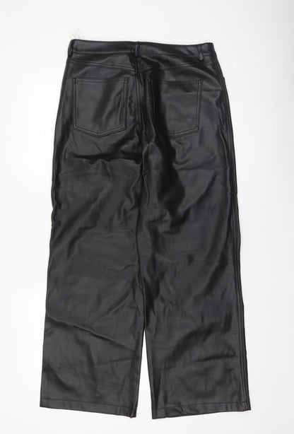 Womens UK Size 12 Stradivarius Regular Fit Casual Party/Cocktail Black Trousers